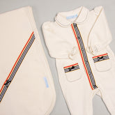 Macacão e Manta - Tricotil - Chess Laço - Bege